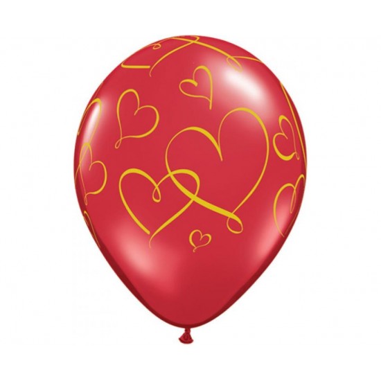 Μπαλόνια Λατέξ 11" Romantic Hearts Μπαλόνια Λατέξ 11" Romantic Hearts