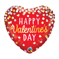 Μπαλόνι Foil 18"  Valentine's Confetti Red / 46εκ