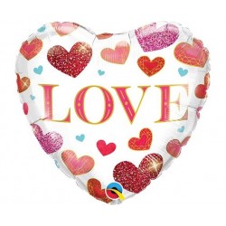 Μπαλόνι Foil 18" Love Jewel Hearts / 46εκ
