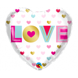 Μπαλόνι Foil 18" Love Metallic Hearts / 46 εκ