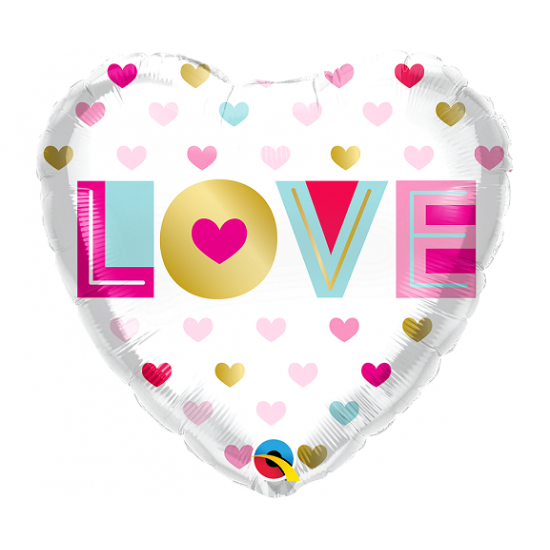 Μπαλόνι Foil 18" Love Metallic Hearts / 46 εκ