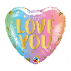 Μπαλόνι Foil 18" Love You Pastel Ombre & Hearts / 45 εκ