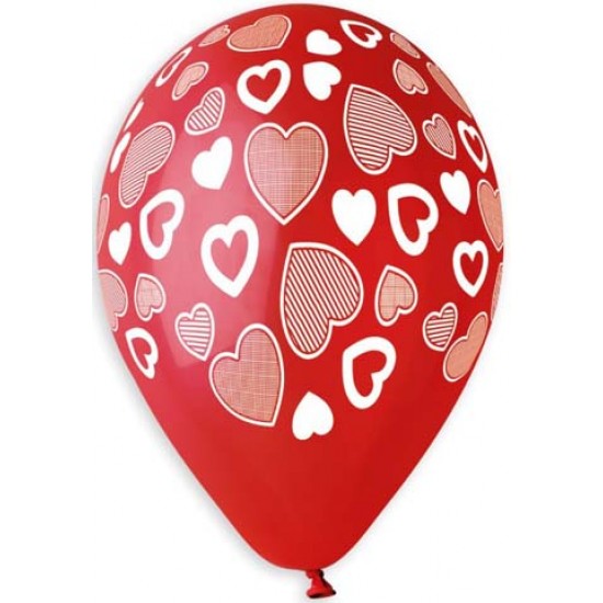 13″ Μπαλόνι τυπωμένο Καρδιές παντού