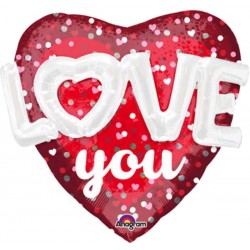 Μπαλόνι Foil 3D Καρδιά “Love you” 91 εκ.