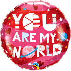 Μπαλόνι Foil Αγάπης “You are my world” 46 εκ.