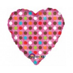 Μπαλόνι Foil 18" Καρδια Valentines Polka Dots