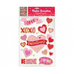 Διακόσμηση Τζαμιού Valentine 15 τεμ.