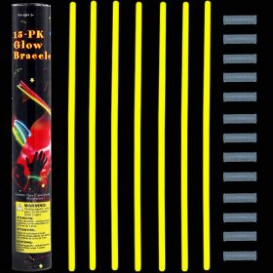 Glow stick βραχιόλι κίτρινο (15 τεμ.) Glow stick βραχιόλι κίτρινο (15 τεμ.)