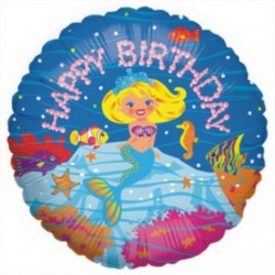 Μπαλόνι Foil 18″ Γοργόνα Happy Birthday