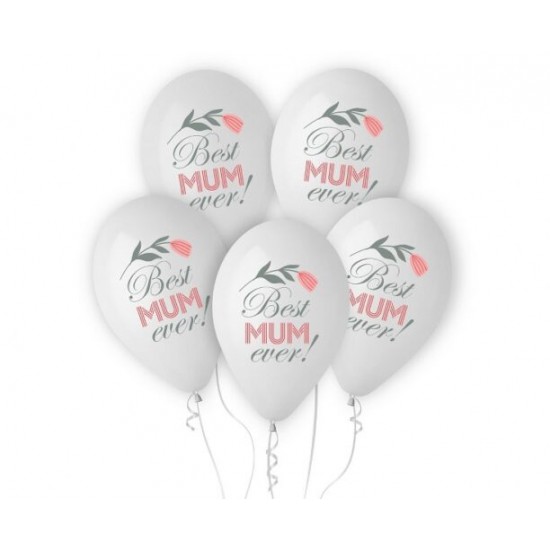 Μπαλόνια Λάτεξ 12″ Best Mum Ever (5 τεμ) Μπαλόνια Λάτεξ 12″ Best Mum Ever (5 τεμ)