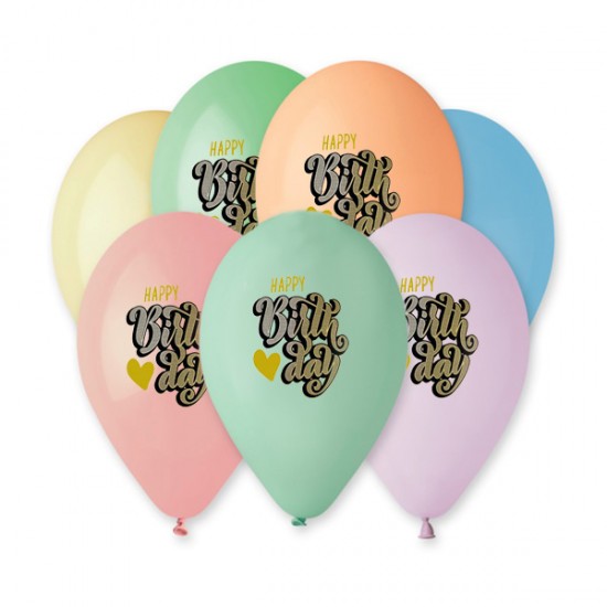 13″ Μπαλόνι τυπωμένο Happy Birthday Macaron
