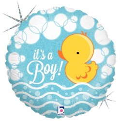 Μπαλόνι Foil 18″ Γέννησης Its a Boy Παπάκι Που Ιριδίζει