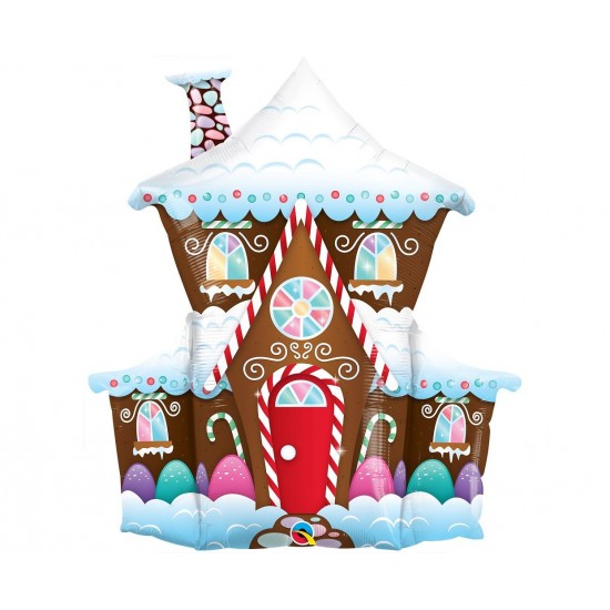 Μπαλόνι Foil Χριστουγεννιάτικο Decorated Gingerbread House Μπαλόνι Foil Χριστουγεννιάτικο Decorated Gingerbread House