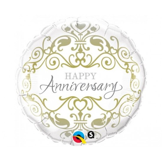 Μπαλόνι Foil 18" Στρογγυλό Happy Anniversary Μπαλόνι Foil 18" Στρογγυλό Happy Anniversary