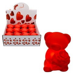 Φωτεινό Αρκουδάκι με Τριαντάφυλλο – 6.5cm – LED Love Figure
