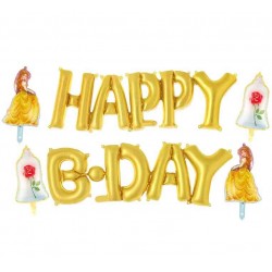 Σετ Μπαλονιών Happy B-day Πεντάμορφη (6 τεμ)