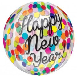 Μπαλόνι ORBZ 18″ “Happy New Year” Κομφετί