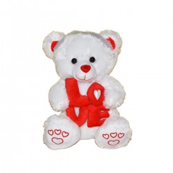 Λούτρινο Αρκουδάκι με Γράμματα “LOVE” – Κόκκινο-Λευκό – 30cm