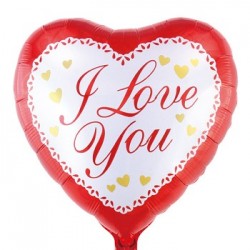Μπαλόνι Foil 18” Καρδιά Ι Love You άσπρο-κόκκινο