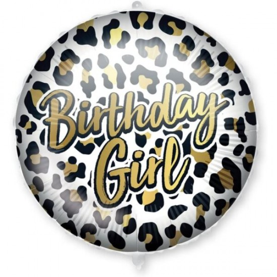 Μπαλόνι Foil 18” Birthday Girl Λεοπάρ