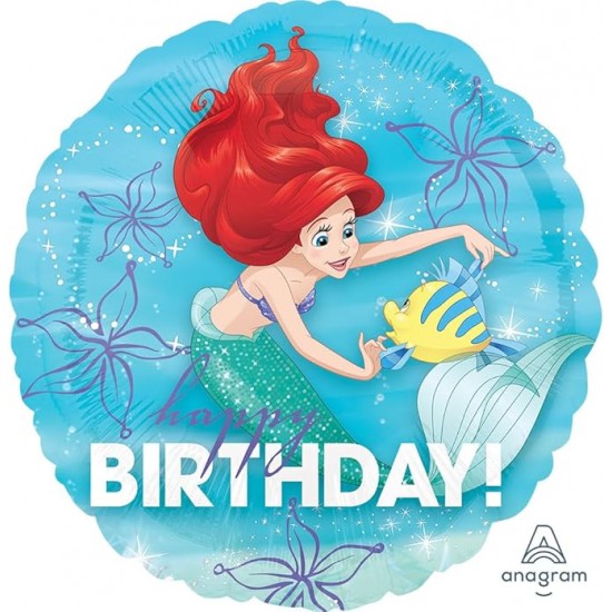 Μπαλόνι Foil 18” Γοργόνα Άριελ – Happy Birthday