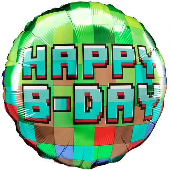 18” Μπαλόνι Pixel ”Happy B-DAY”