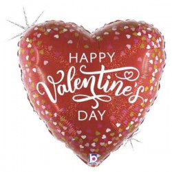 Μπαλόνι Foil 18” ‘Happy Valentine’s Day’ Confetti Hearts