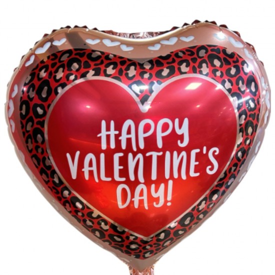 18” Μπαλόνι Καρδιά Valentine’s Day – Animal Print