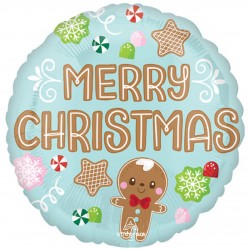 18” Μπαλόνι Merry Christmas Μπισκοτάκια