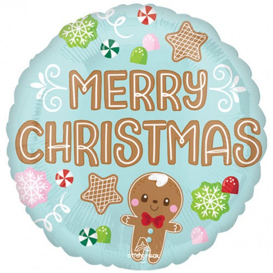 18” Μπαλόνι Merry Christmas Μπισκοτάκια