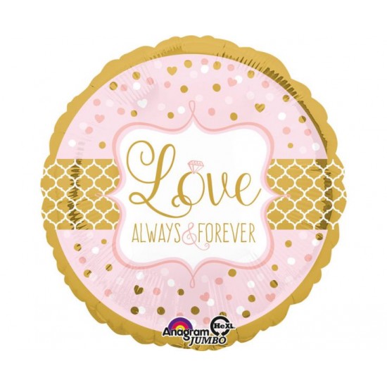 Μπαλόνι Foil 28" Στρογγυλό Jumbo Love Always & Forever