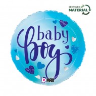 Μπαλόνι Foil 18″ Baby Boy μπλε καρδιές