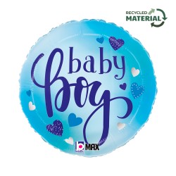 Μπαλόνι Foil 18″ Baby Boy μπλε καρδιές