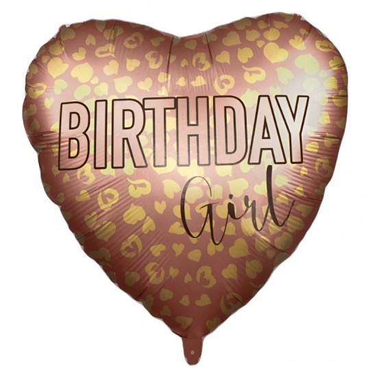 Μπαλόνι Foil 18″ Καρδιά Λεοπάρ Birthday Girl