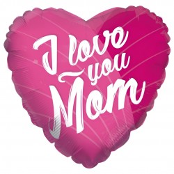 Μπαλόνι Foil 18″ Καρδιά ροζ ‘I love you Mom’