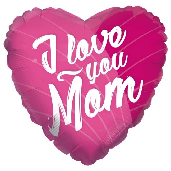 Μπαλόνι Foil 18″ Καρδιά ροζ ‘I love you Mom’ Μπαλόνι Foil 18″ Καρδιά ροζ ‘I love you Mom’