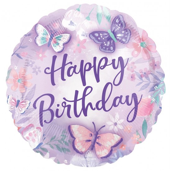 Μπαλόνι Foil 18″ Πεταλούδα Happy Birthday