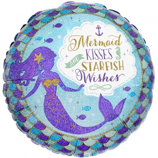 Μπαλόνι Foil 18″ Mermaid Wishes & Kisses Μπαλόνι Foil 18″ Mermaid Wishes & Kisses