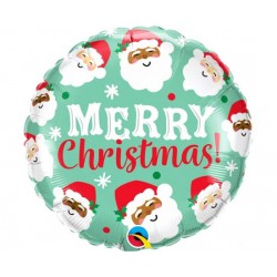 Μπαλόνι Foil 18" Ho Ho Ho Christmas Santas Άγιος Βασίλης / 46εκ