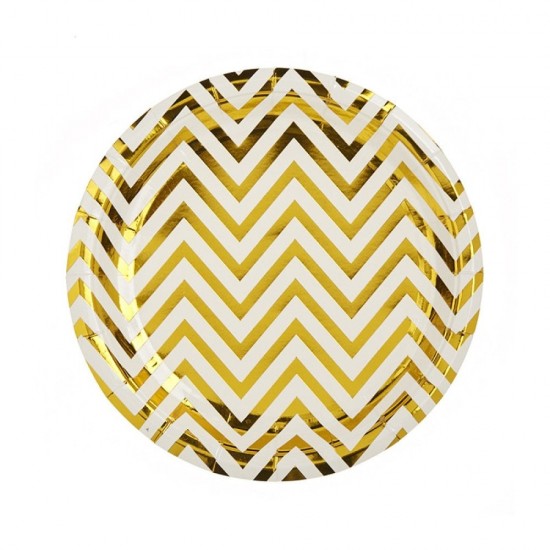 Μικρό Χρυσό Πιάτο Σεβρόν 18εκ ΝΚ367-1 Σετ 10τμχ