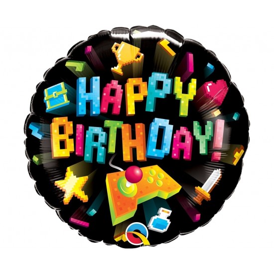 Μπαλόνι Foil 18" Happy Birthday Gaming / 46εκ Μπαλόνι Foil 18" Happy Birthday Gaming / 46εκ