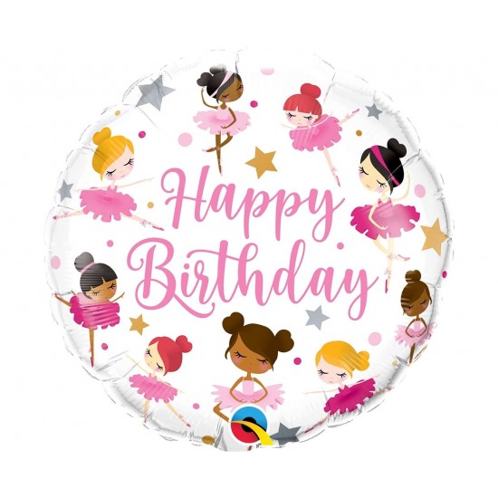 Μπαλόνι Foil 18" Birthday Ballerinas - Μπαλαρίνα / 46 εκ Μπαλόνι Foil 18" Birthday Ballerinas - Μπαλαρίνα / 46 εκ