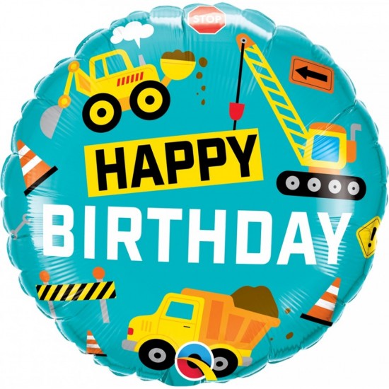 Μπαλόνι Foil 18" Happy Birthday Construction Μπαλόνι Foil 18" Happy Birthday Construction