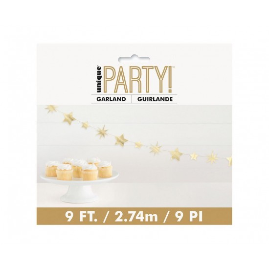 Γιρλάντα με Χρυσά Αστέρια / 274 εκ