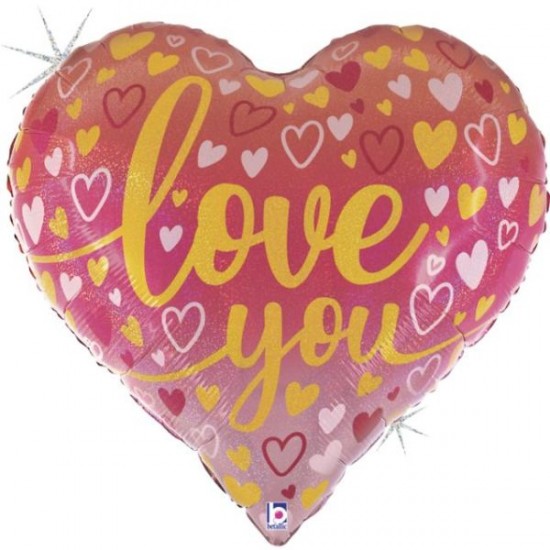 Μπαλόνι Foil 30” Καρδιά Όμπρε ‘Love You’ Μπαλόνι Foil 30” Καρδιά Όμπρε ‘Love You’