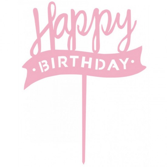 Topper Happy Birthday Banner Ροζ Topper Happy Birthday Banner Ροζ