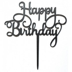 Topper  Happy Birthday Μαύρο
