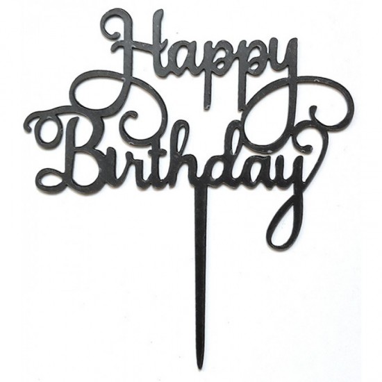 Topper Happy Birthday Μαύρο Topper Happy Birthday Μαύρο