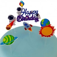 Topper Happy Birthday Διάστημα 10.5x14cm