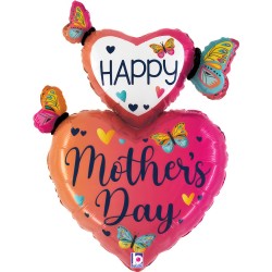 Μπαλόνι Foil 31″ Καρδιές Mother’s Day με Πεταλούδες
